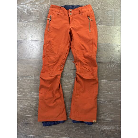 Roxy Women's Cabin Snowboard Snow Ski Pants Small Tea Rust Cold Weather Pockets - Picture 1 of 7